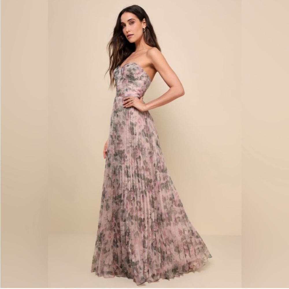 Most Beautiful Day Pink Multi Floral Print Organza Maxi Dress